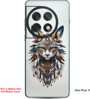 VYBE The Smart Choice One Plus 11 Cat Embossed Mobile Skin(Multi Colour 32)