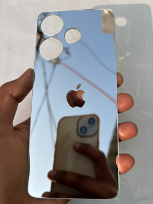 TWUAOP POCO M6 PRO 5G ACRYLIC MIRROR BACK PANNEL Mobile Skin(Silver)