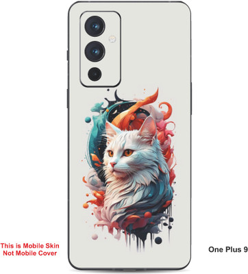 VYBE The Smart Choice One Plus 9 Cat Embossed Mobile Skin(Silver Chalice 25)