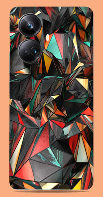 SkinoMania Realme 10 pro + 5g Mobile Skin(Multicolor polygon-red)