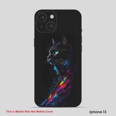 VYBE The Smart Choice iPhone 13 Cat Embossed Mobile Skin(Cyan Opaque 3)