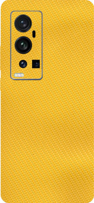 TJ CREATION vivo X60 Pro+ Mobile Skin(Ultra Super Bumblebee Yellow Carbon Fiber Skin With High Mattte Finish.)