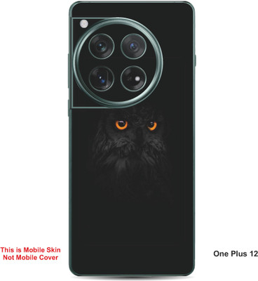 VYBE The Smart Choice One Plus 12 Owl Embossed Mobile Skin(Charcoal Black 34)