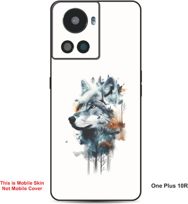 VYBE The Smart Choice One Plus 10R Fox Embossed Mobile Skin(White & Light Blue 30)