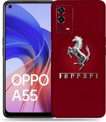 SkinoMania Oppo-A55 Mobile Skin(Multicolour Ferrari Logo)