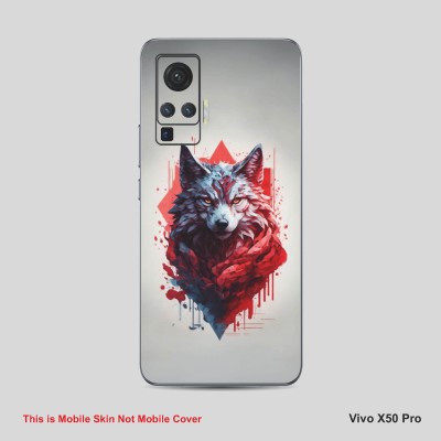 VYBE The Smart Choice Vivo X50 Pro Animal Mobile Skin Mobile Skin(Dusty Grey, Pastel Red A4)