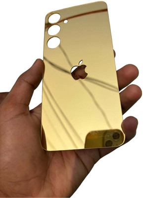 TWUAOP SAMSUNG GALAXY A55 5G MOBILE SKIN ACRYLIC SHEET MIRROR BACK PANNEL APPLE LOGO Mobile Skin(Gold)