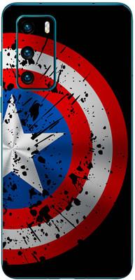FCS Huawei P40 4G Printed Back skin Mobile Skin(Captain America Shield)