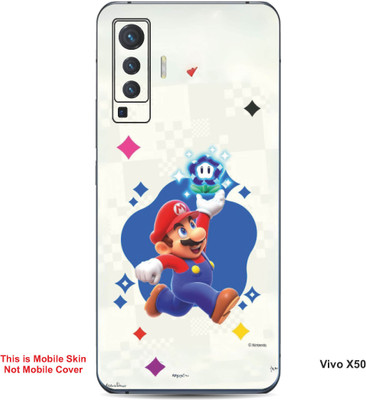 VYBE The Smart Choice Vivo X50 Super Mario Embossed Mobile Skin(Mid Blue B7)