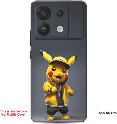 VYBE The Smart Choice Poco X6 Pro Pokemon Embossed Mobile Skin(Banana Yellow A4)