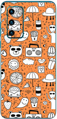 FCS Huawei P40 4G Printed Back skin Mobile Skin(Yellow Pattern)