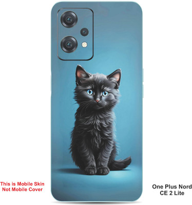 VYBE The Smart Choice One Plus Nord CE 2 Lite Cat Embossed Mobile Skin(Black & Blue 39)