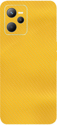 TJ CREATION Realme C35 Mobile Skin(Ultra Super Yellow Carbon Fiber Skin With High Matte Finish.)