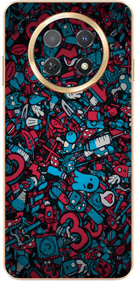 FCS Huawei nova Y91 Printed Back skin Mobile Skin(Red Blue Texture)
