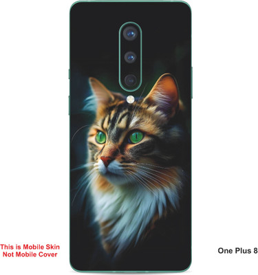 VYBE The Smart Choice One Plus 8 Cat Embossed Mobile Skin(Light Slate Grey 23)
