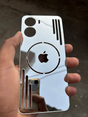 TWUAOP VIVO Y56 5G ACRYLIC MIRROR BACK PANNEL MERO APPLE Mobile Skin(Silver)