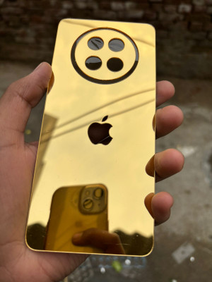 TWUAOP REALME 12 5G ACRYLIC MIRROR BACK PANNEL Mobile Skin(Gold)