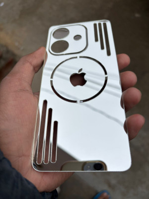 TWUAOP OPPO A3X 5G MIRROR BACK PANNEL ACRYLIC SHEET MERO APPLE Mobile Skin(Silver)