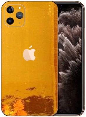 candeal mart Apple iPhone 11 Pro Max Back skin sticker / Vinyl wrap / Protective film Mobile Skin(Gold Chrome Design With MIrror / Shining Finish)