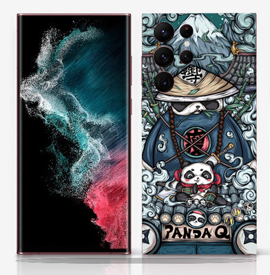 SkinoMania Samsung Galaxy S22 Ultra Mobile Skin(Ninja-Panda Multicolor Mobile skin)