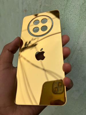 TWUAOP REALME 13 5G MIRROR BACK PANNEL ACRYLIC SHEET APPLE Mobile Skin(Gold)