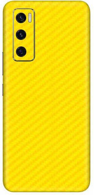 Vcare GadGets Vivo V20 SE Mobile Skin(Fiber Carbon Yellow)
