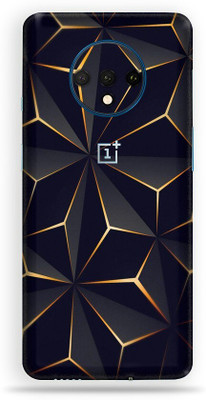 Jeeva Creation Oneplus 7T Mobile Skin(Ultra Black Abstract Shape Skin With High Matte Finish.)