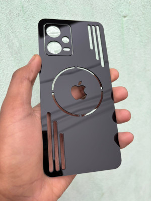 TWUAOP REDMI NOTE 12 5G ACRYLIC MIRROR BACK PANNEL MERO APPLE Mobile Skin(Black)
