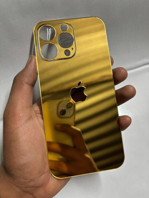 TWUAOP I PHONE 14 PRO MIRROR BACK PANNEL ACRYLIC SHEET APPLE Mobile Skin(Gold)