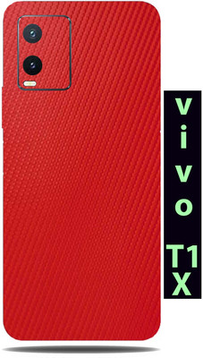 BugguSkin Vivo T1x Mobile Skin(Ultra Super Carbon Fiber Red Skin With High Matte Finish.)