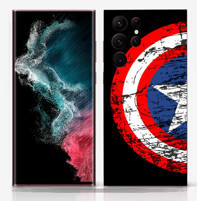 SkinoMania Samsung Galaxy S22 Ultra Mobile Skin(Captain-America-Shield Multicolor Mobile skin)