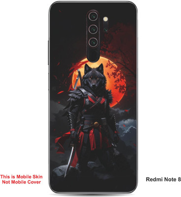 VYBE The Smart Choice Redmi Note 8 Wolf Embossed Mobile Skin(Red & Orange 15)