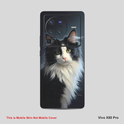 VYBE The Smart Choice Vivo X80 Pro Cat Mobile Skin Mobile Skin(Dark Grey A10)