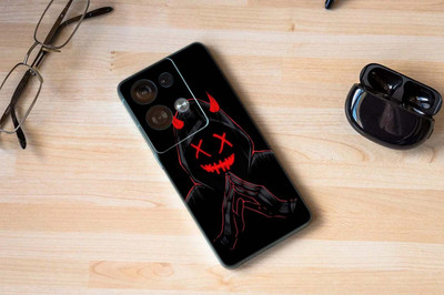 TJ CREATION OPPO Reno8 Pro 5G Mobile Skin(Ulltra Super Dark Black Abstract Shape Skin With High Matte Finish., Mobile Skin (Back+Side+Camera))