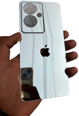 TWUAOP OPPO A79 5G MOBILE SKIN ACRYLIC SHEET MIRROR BACK PANNEL APPLE. Mobile Skin(Silver)