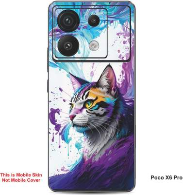 VYBE The Smart Choice Poco X6 Pro Cat Embossed Mobile Skin(Light Plum 2)