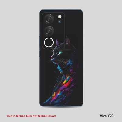 VYBE The Smart Choice Vivo V29 Cat Mobile Skin Mobile Skin(Purply Blue A2)