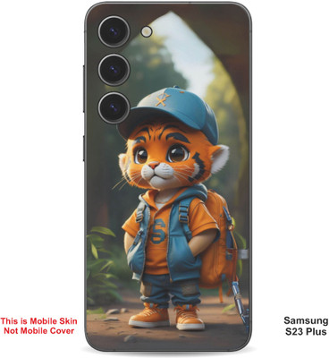 VYBE The Smart Choice Samsung S23 Plus Tiger Cartoon Embossed Mobile Skin(Ruddy Brown 11)