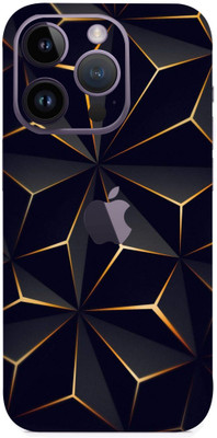 AsSkin iphone 14 Pro Mobile Skin(Ultra Super Black Abstract Shape With High Matte Finish .Skin..)