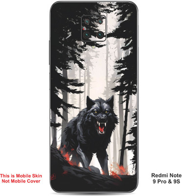 VYBE The Smart Choice Redmi Note 9S Wolf Embossed Mobile Skin(Carbon Grey 17)