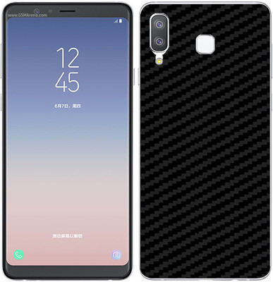 candeal mart Samsung Galaxy A8 Star carbon fiber 3D back skin / sticker wrap /Protective film Mobile Skin(Black)