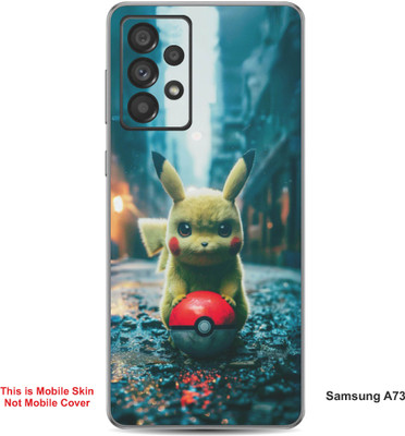 VYBE The Smart Choice Samsung A73 Pikachu Embossed Mobile Skin(Dark Beige 3)