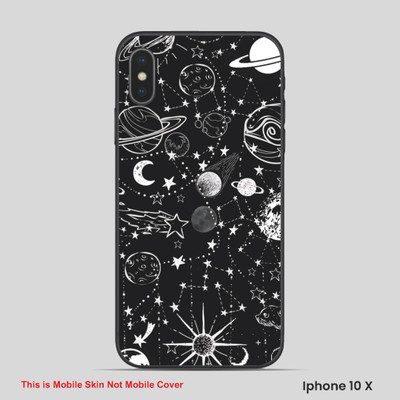 VYBE The Smart Choice iPhone 10X Universal Mobile Skin(Dark Black, White 5)