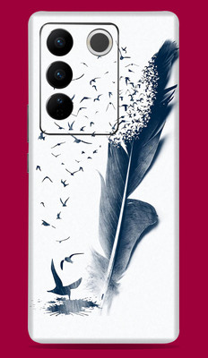 SkinoMania Vivo V27 Pro 5G Mobile Skin(Multicolor Feather-Art)