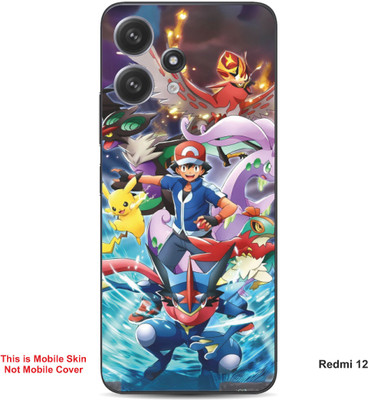VYBE The Smart Choice Redmi 12 Pokemon Embossed Mobile Skin(MultiColour A1)