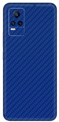 Vcare GadGets Vivo Y21e 5 G Mobile Skin(Fiber Carbon Blue)