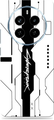 SkinoMania realme P1 Pro 5G Premium Vinyl Mobile Skin (Multicolor) Mobile Skin(Simple-White-Cyber)