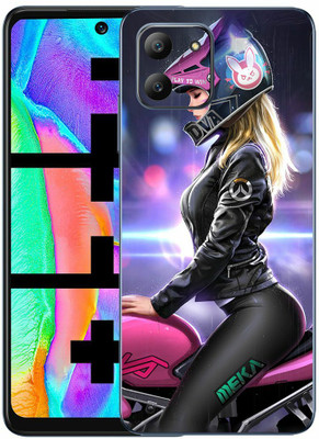 FCS Infinix Hot 11 Printed Back Skin Mobile Skin(Girl With Bike Skin)