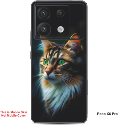 VYBE The Smart Choice Poco X6 Pro Cat Embossed Mobile Skin(Light Slate Grey 2)