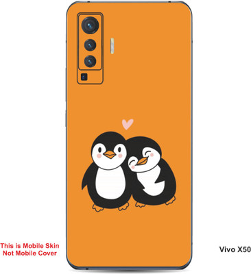 VYBE The Smart Choice Vivo X50 Penguin Embossed Mobile Skin(Fire Orange B7)